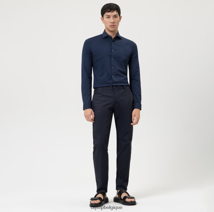 OLYMP FL8P6V163 vêtements Non. six 24/7 super slim, chemise business, kent, marine