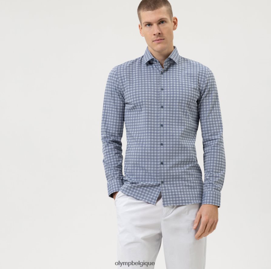 OLYMP FL8P6V165 vêtements Non. six 24/7 super slim, chemise business, kent moderne, marine