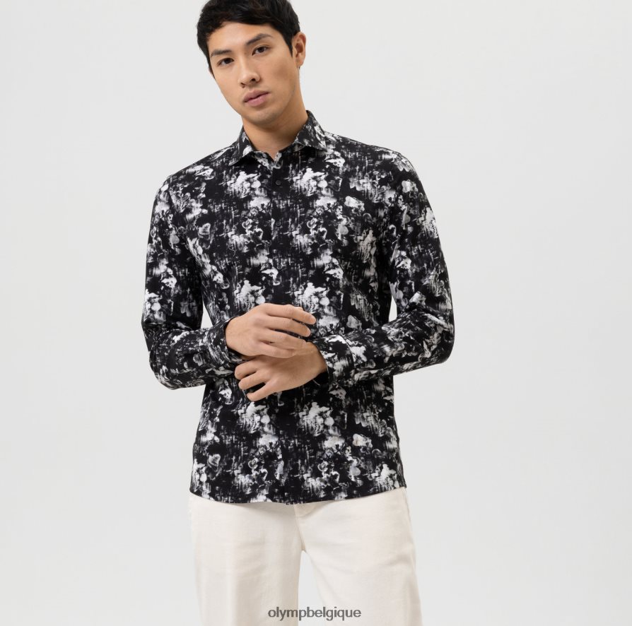 OLYMP FL8P6V171 vêtements Non. six 24/7 super slim, chemise business, kent, noir