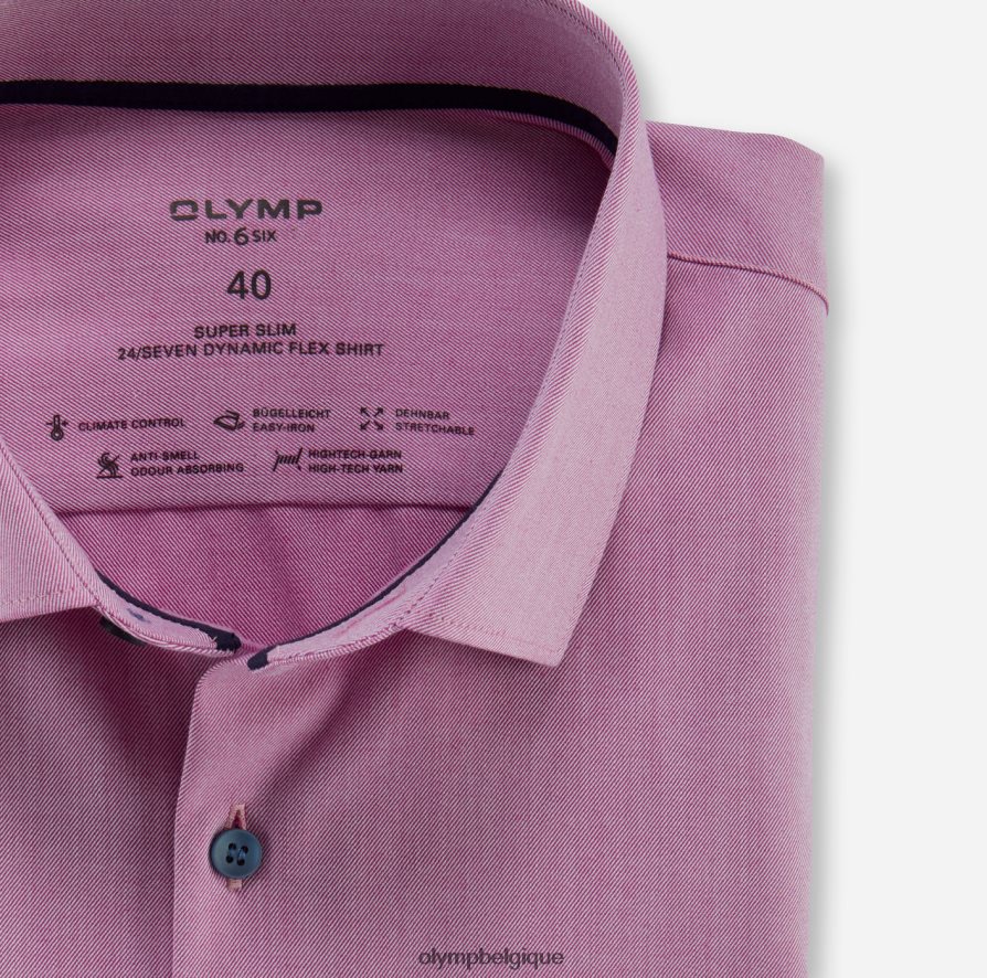 OLYMP FL8P6V181 vêtements Non. six 24/7 super slim, chemise business, kent moderne, fuchsia