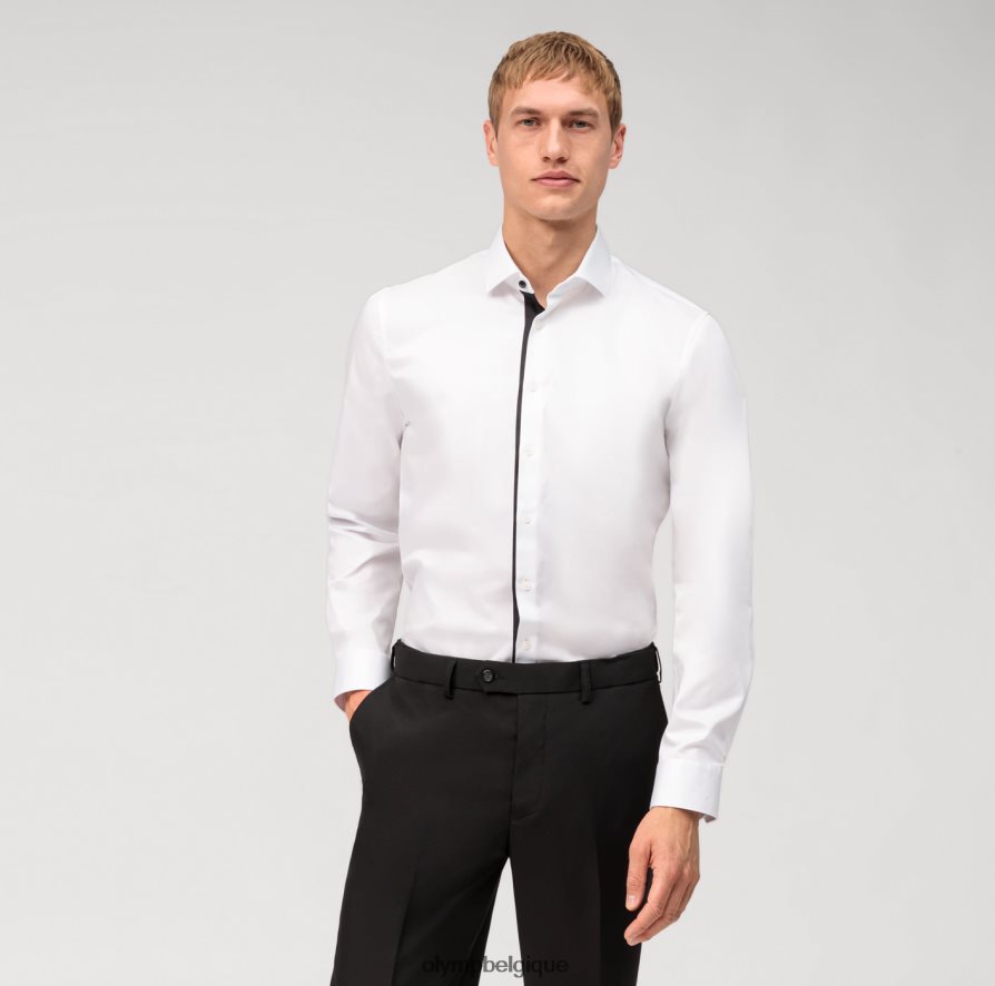 OLYMP FL8P6V186 vêtements Non. six super slim, chemise business, kent moderne, blanc