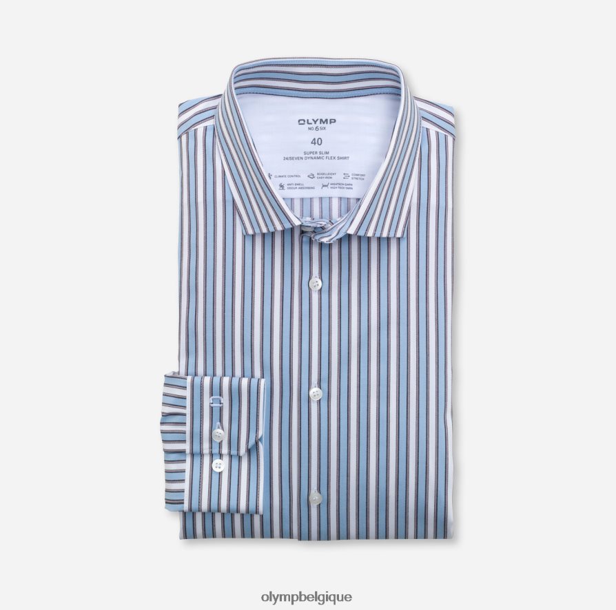 OLYMP FL8P6V197 vêtements Non. six 24/7 super slim, chemise business, kent moderne, marron