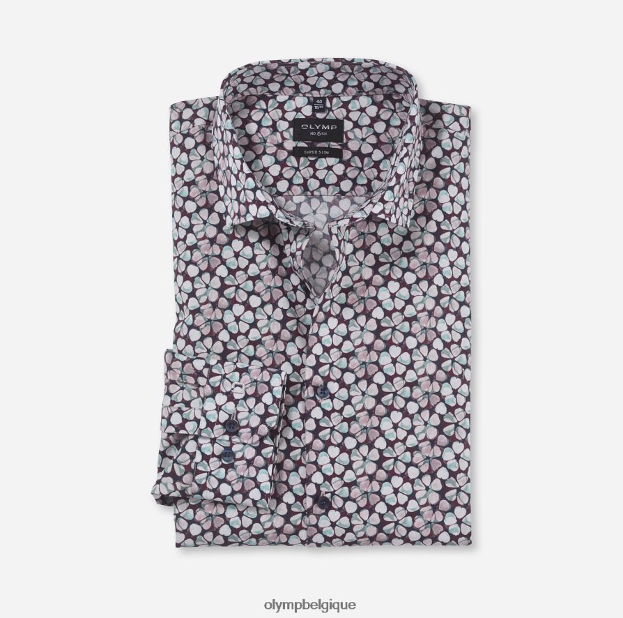 OLYMP FL8P6V1 vêtements Non. six super slim, chemise business, kent moderne, émeraude