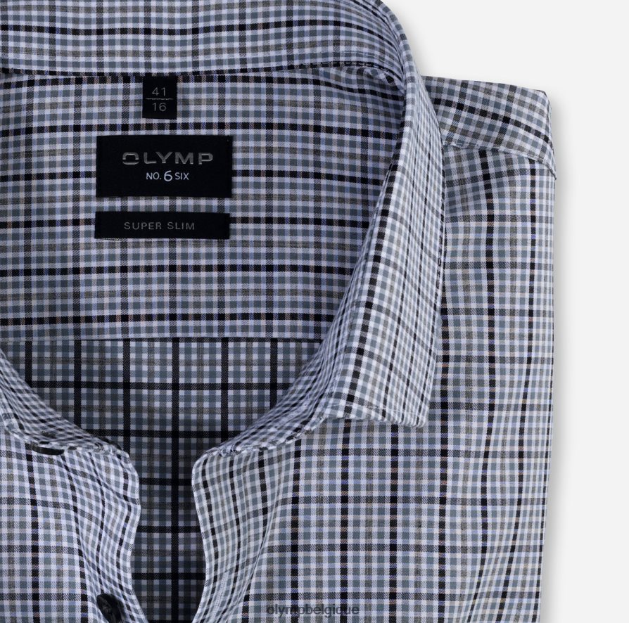 OLYMP FL8P6V209 vêtements Non. six super slim, chemise business, kent moderne, noir