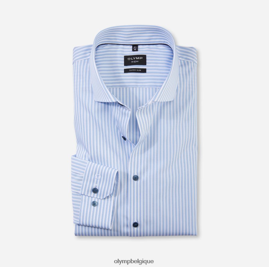 OLYMP FL8P6V231 vêtements Non. six super slim, chemise business, royal kent, bleu