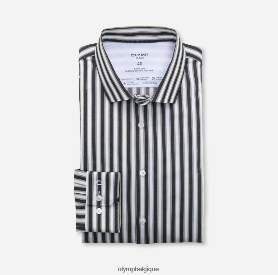 OLYMP FL8P6V232 vêtements Non. six 24/7 super slim, chemise business, kent moderne, vert lime