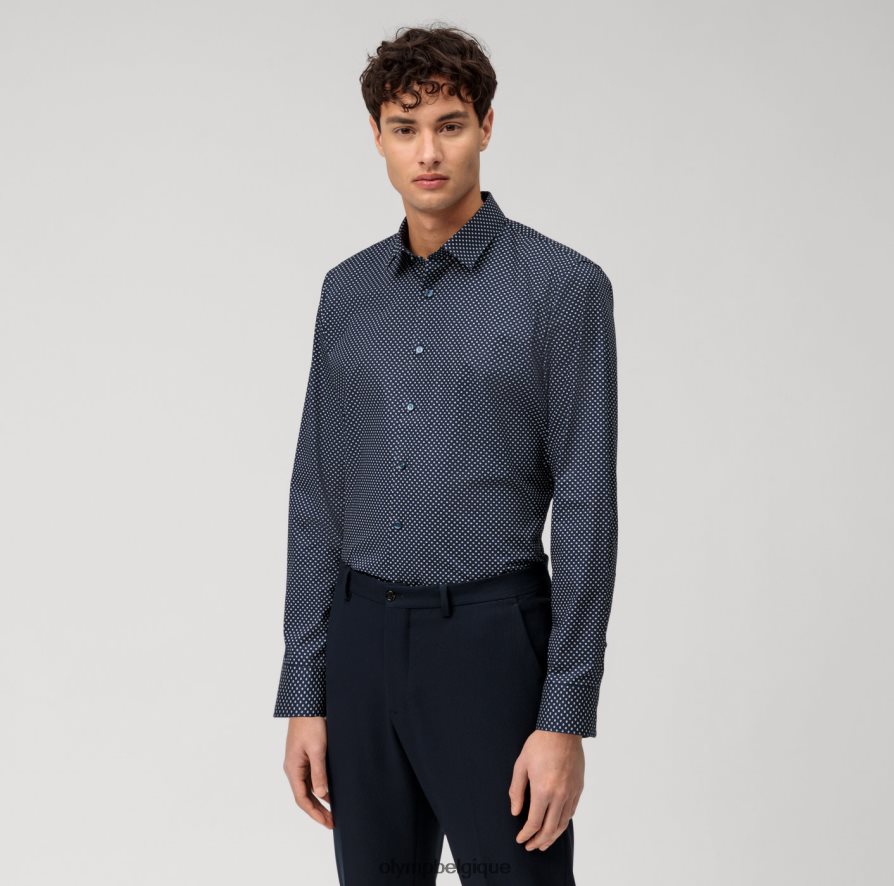 OLYMP FL8P6V23 vêtements Non. six super slim, chemise business, urban kent, marine