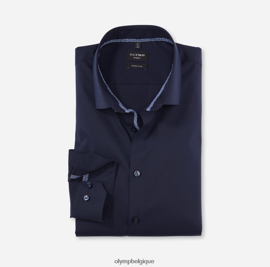 OLYMP FL8P6V248 vêtements Non. six super slim, chemise business, kent moderne, cobalt
