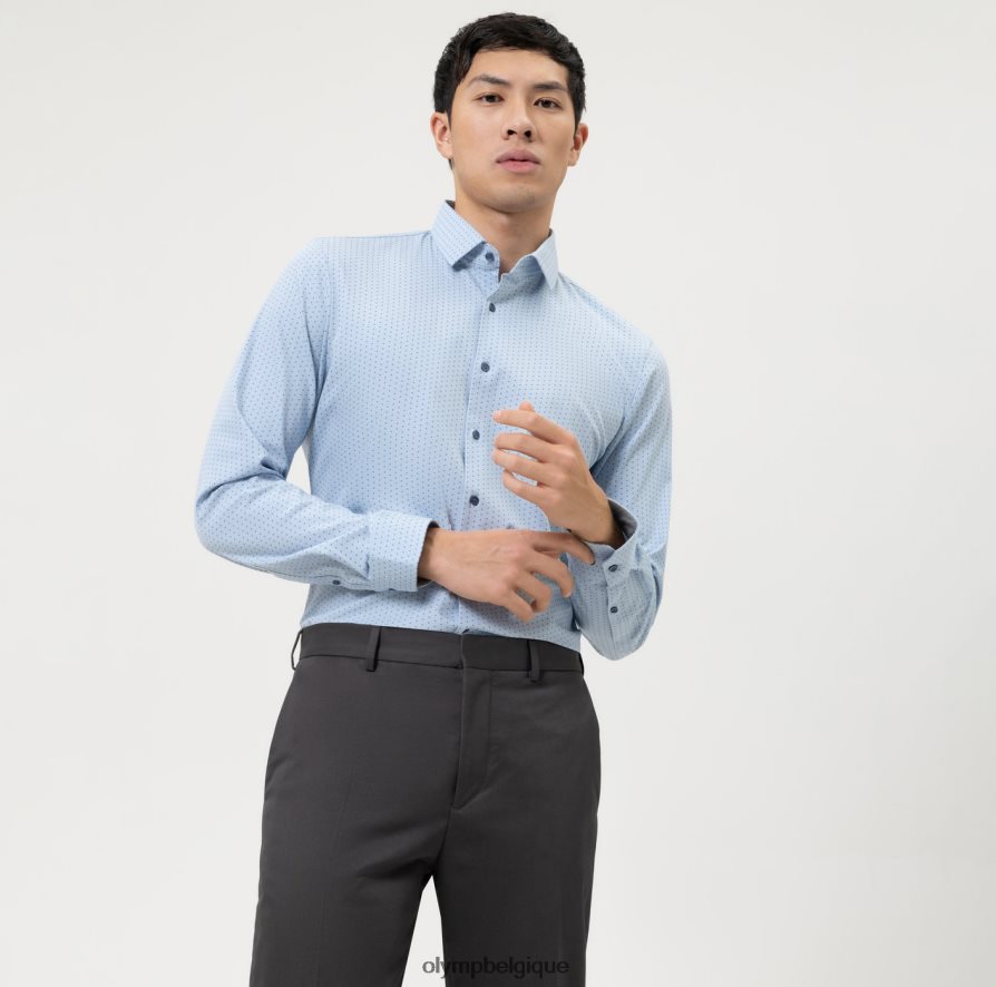 OLYMP FL8P6V24 vêtements Non. six 24/7 super slim, chemise business, modern kent, bleu