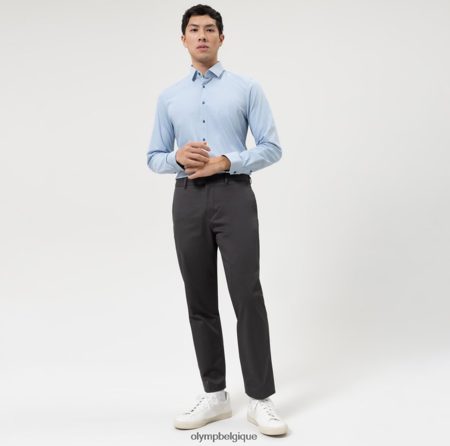 OLYMP FL8P6V24 vêtements Non. six 24/7 super slim, chemise business, modern kent, bleu