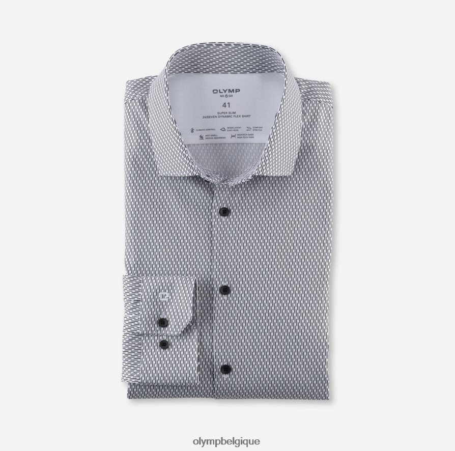 OLYMP FL8P6V254 vêtements Non. six 24/7 super slim, chemise business, kent moderne, blanc