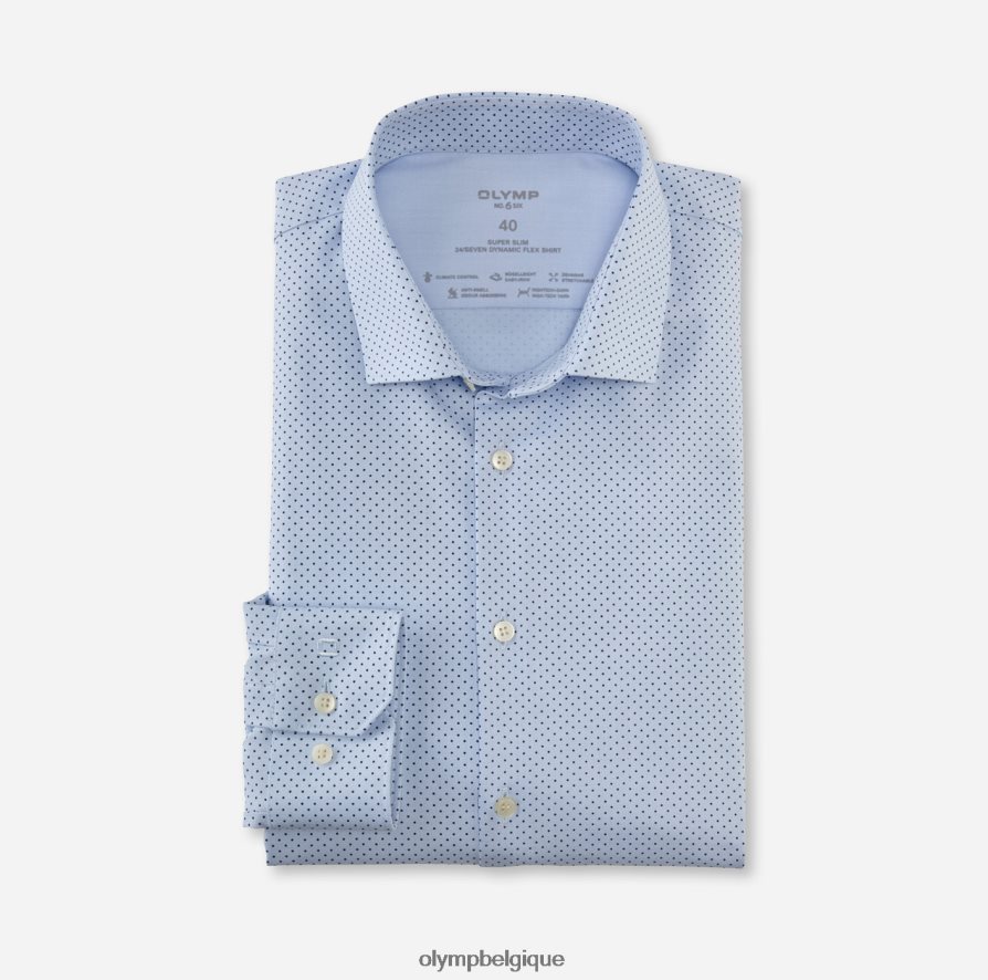 OLYMP FL8P6V275 vêtements Non. six 24/7 super slim, chemise business, modern kent, bleu