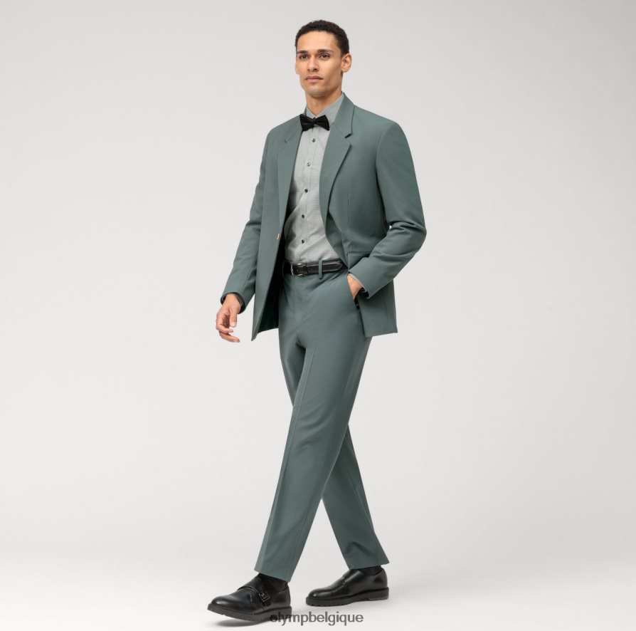 OLYMP FL8P6V291 vêtements Non. six super slim, chemise business, manches longues extra longues, kent moderne, olive