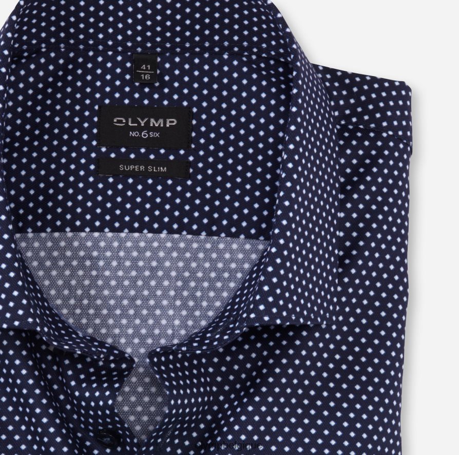 OLYMP FL8P6V303 vêtements Non. six super slim, chemise business, manches longues extra longues, kent moderne, marine