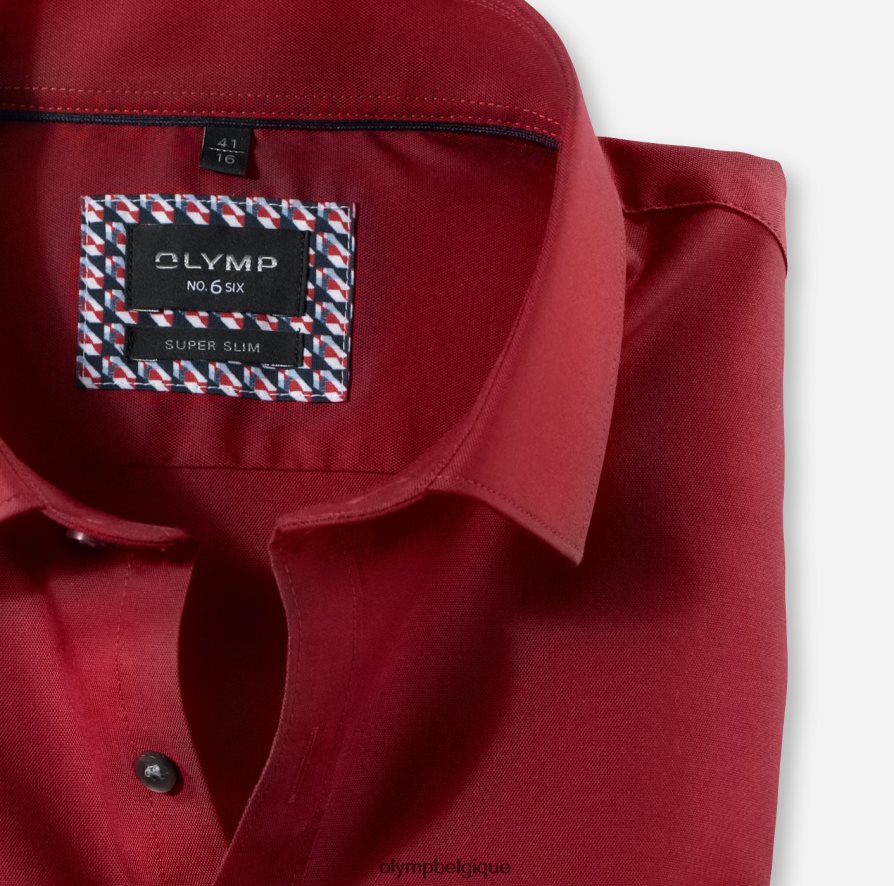 OLYMP FL8P6V311 vêtements Non. six super slim, chemise business, manches longues extra longues, kent moderne, rouge