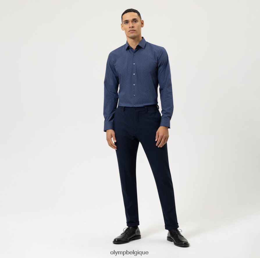 OLYMP FL8P6V315 vêtements Non. six 24/7 super slim, chemise business, manches longues extra longues, kent moderne, marine