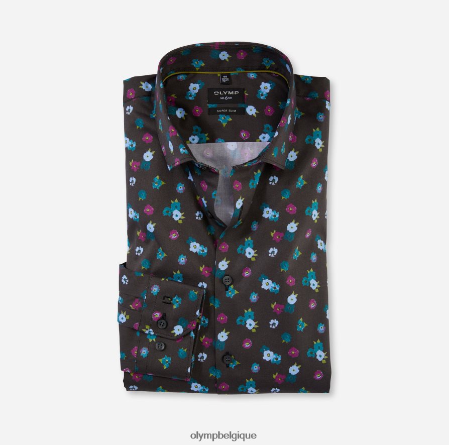 OLYMP FL8P6V31 vêtements Non. six super slim, chemise business, kent moderne, émeraude
