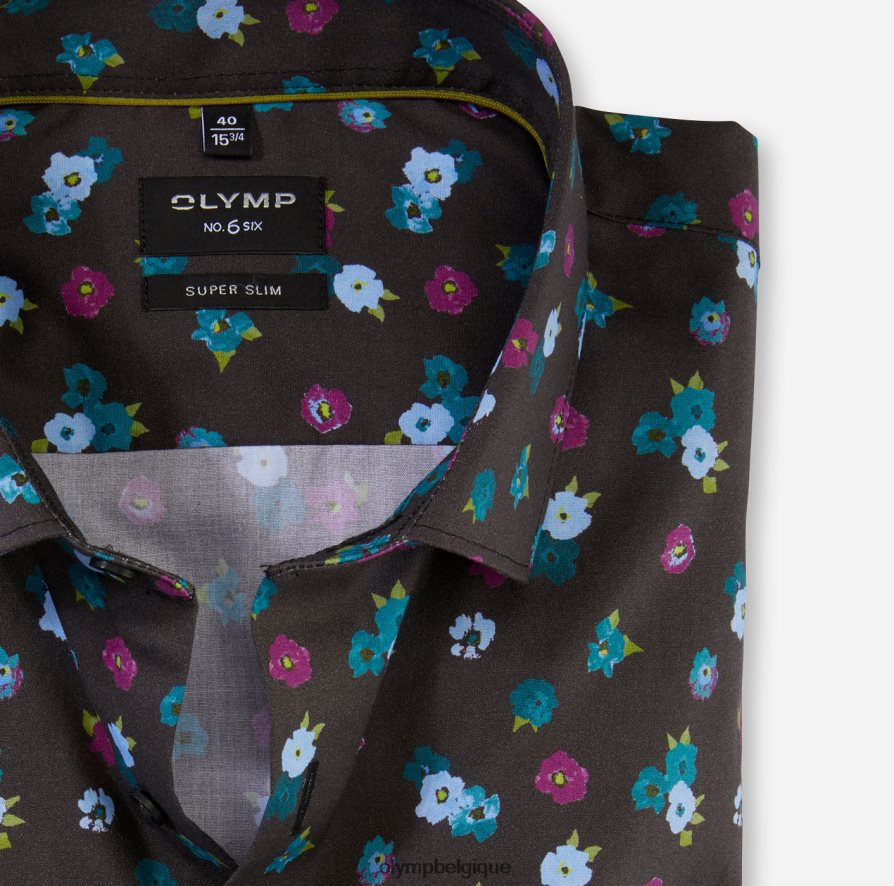 OLYMP FL8P6V31 vêtements Non. six super slim, chemise business, kent moderne, émeraude