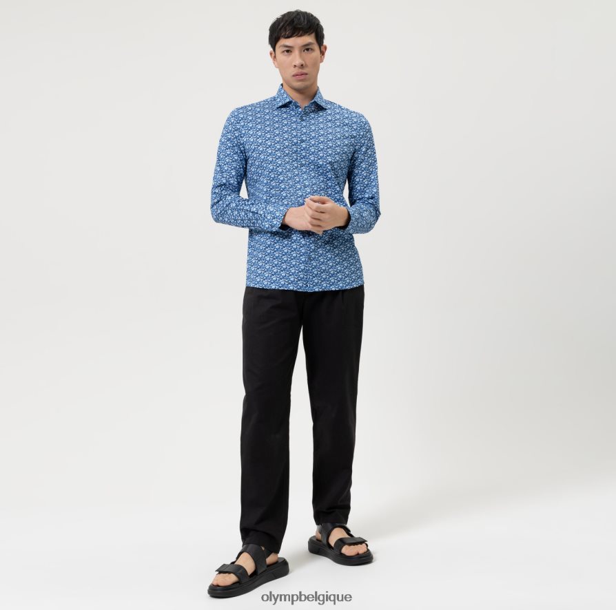 OLYMP FL8P6V322 vêtements Non. six 24/7 super slim, chemise business, manches longues extra longues, kent, marine