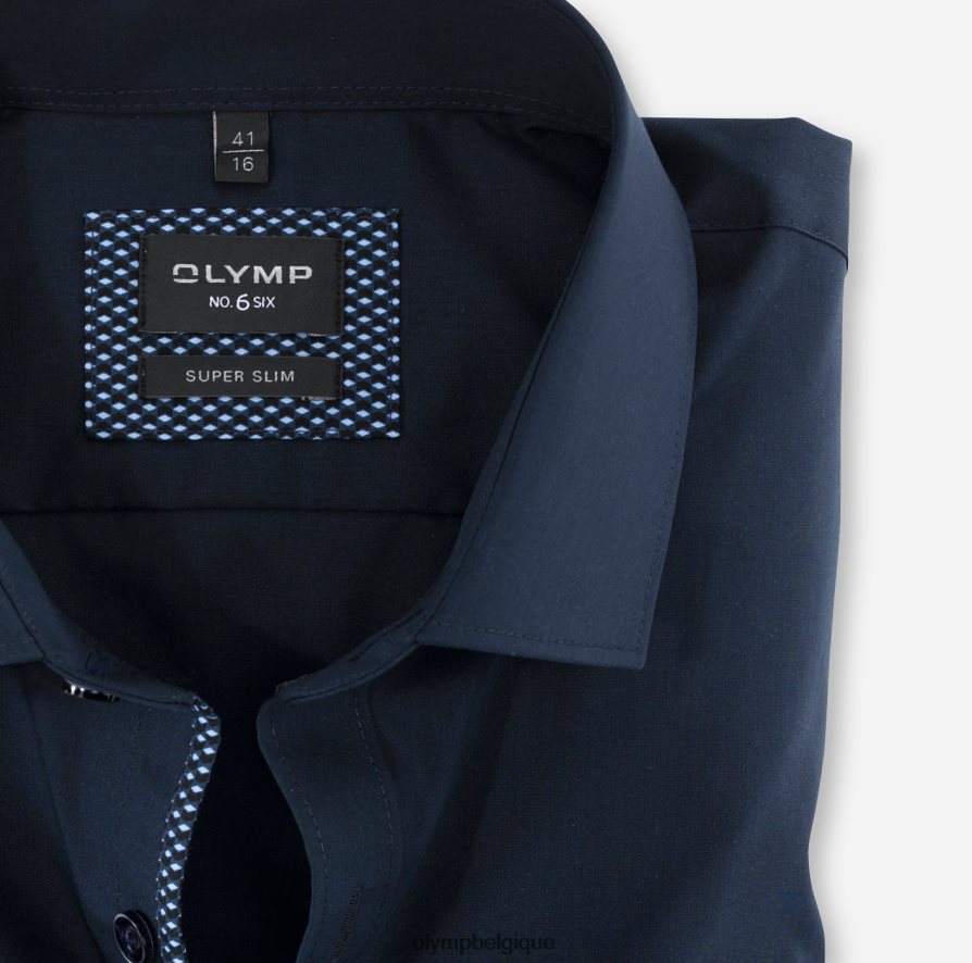 OLYMP FL8P6V325 vêtements Non. six super slim, chemise business, manches longues extra longues, kent moderne, marine