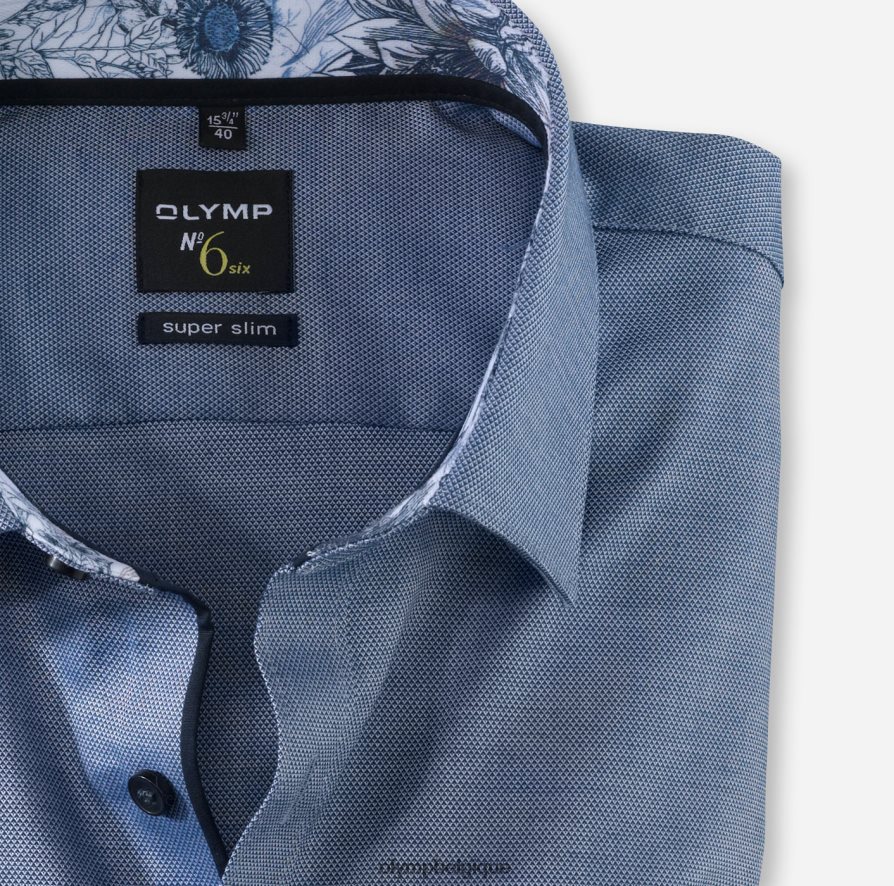 OLYMP FL8P6V341 vêtements Non. six super slim, chemise business, manches longues extra longues, urban kent, marine