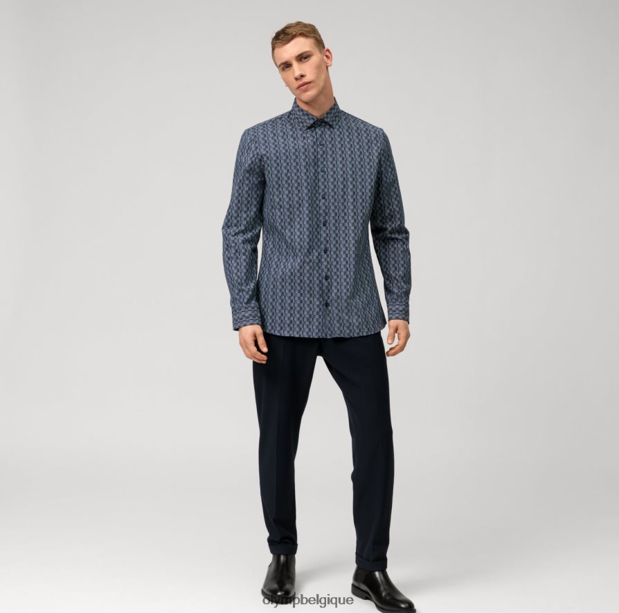 OLYMP FL8P6V35 vêtements Non. six 24/7 super slim, chemise business, kent moderne, taupe