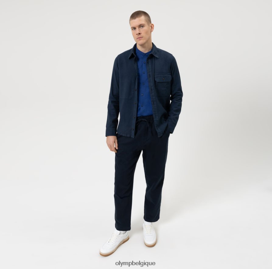 OLYMP FL8P6V36 vêtements Non. six 24/7 super slim, chemise business, col montant, royal