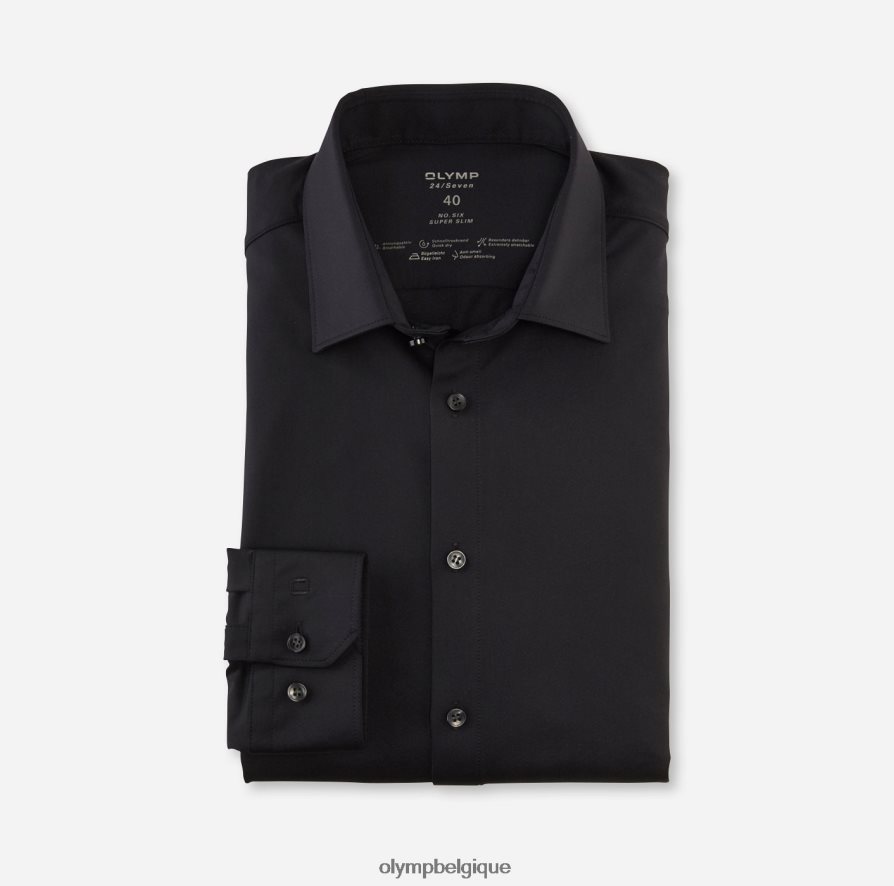 OLYMP FL8P6V40 vêtements Non. six 24/7 super slim, chemise business, urban kent, noir