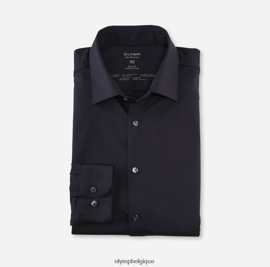 OLYMP FL8P6V45 vêtements Non. six 24/7 super slim, chemise business, urban kent, marine