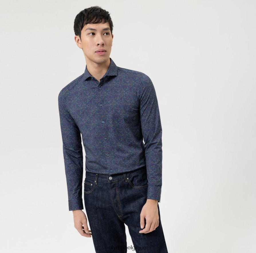 OLYMP FL8P6V4 vêtements Non. six 24/7 super slim, chemise business, pan coupé, citron vert