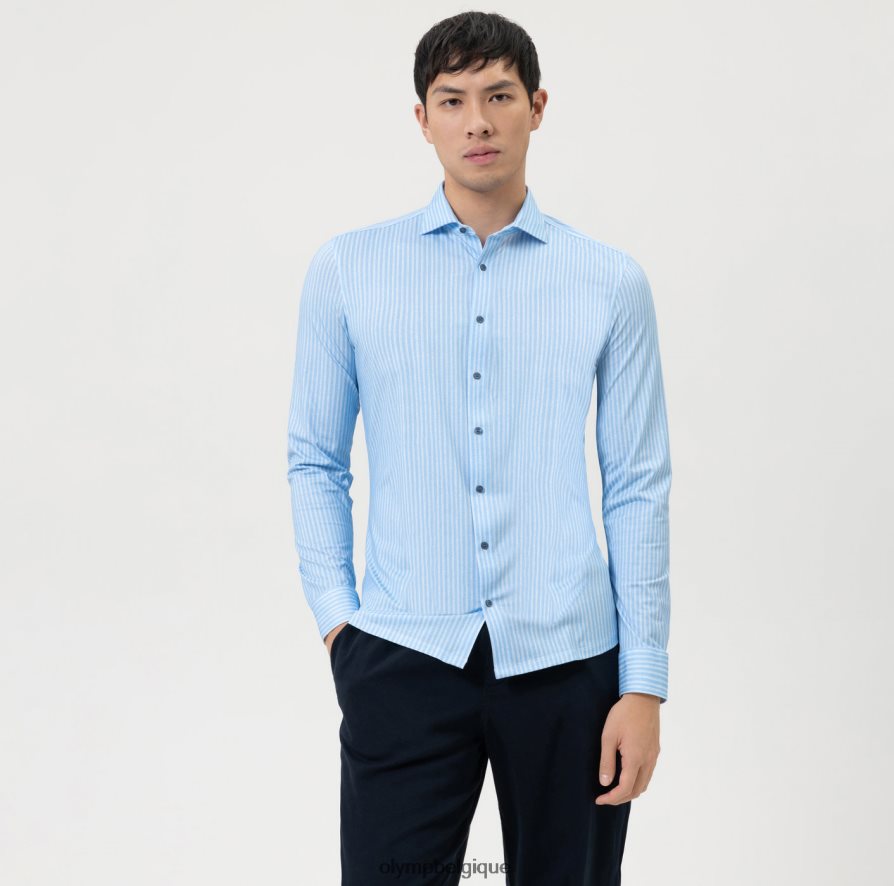 OLYMP FL8P6V5 vêtements Non. six 24/7 super slim, chemise business, kent, bleu