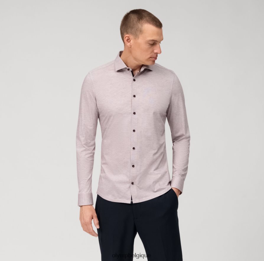 OLYMP FL8P6V62 vêtements Non. six 24/7 super slim, chemise business, kent moderne, rouge foncé