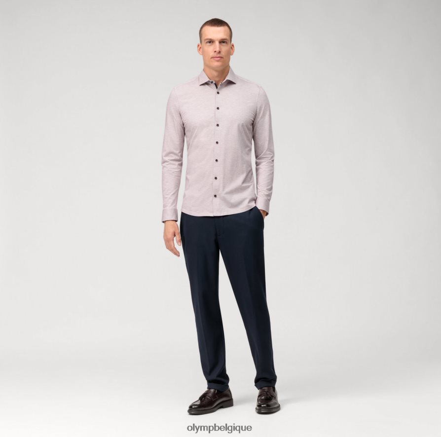 OLYMP FL8P6V62 vêtements Non. six 24/7 super slim, chemise business, kent moderne, rouge foncé