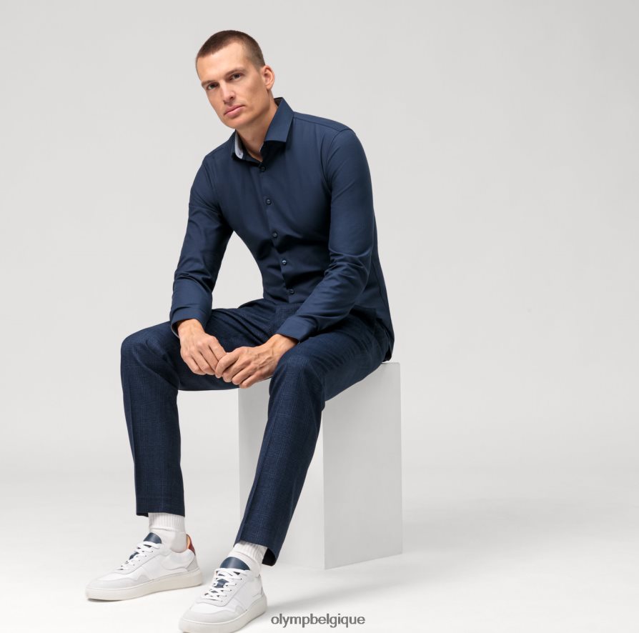 OLYMP FL8P6V69 vêtements Non. six 24/7 super slim, chemise business, kent moderne, bleu nuit