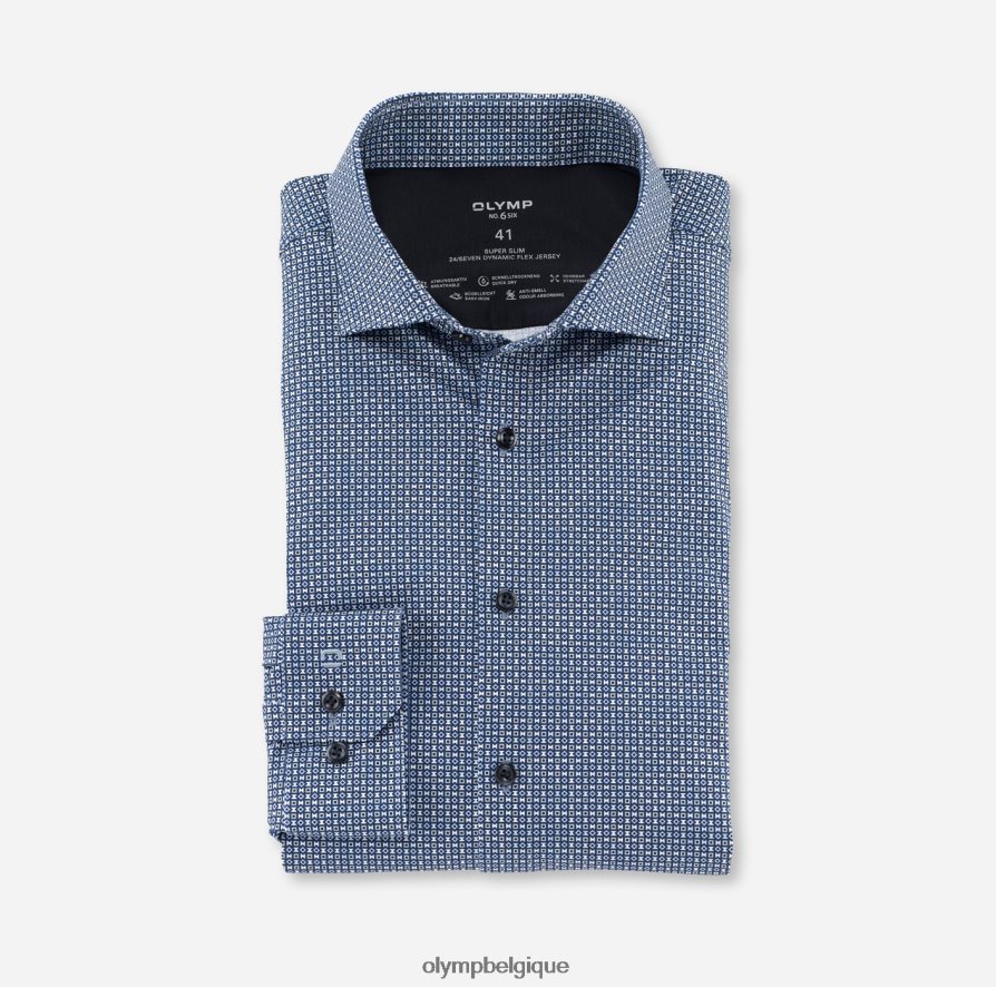 OLYMP FL8P6V86 vêtements Non. six 24/7 super slim, chemise business, kent, royal