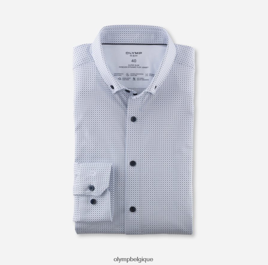 OLYMP FL8P6V89 vêtements Non. six 24/7 super slim, chemise business, boutonnée, bleu