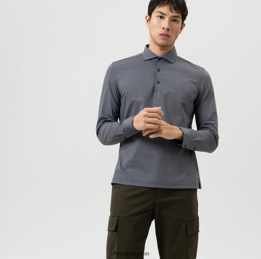 OLYMP FL8P6V97 vêtements Non. six 24/7 super slim, chemise business, kent, noir