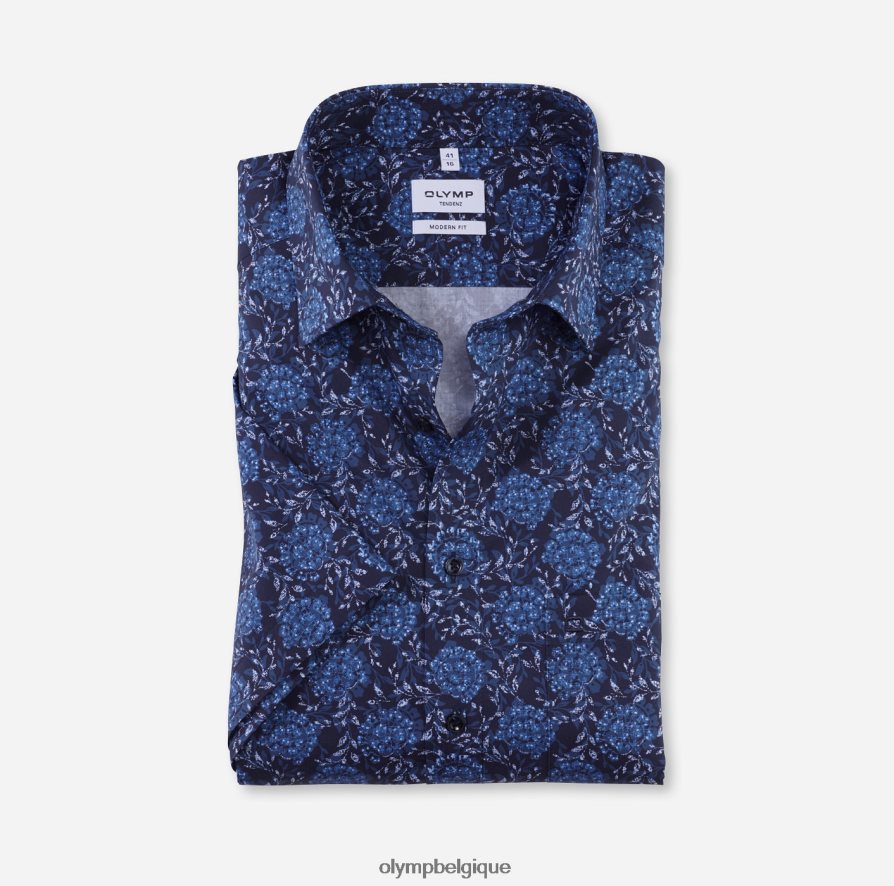 OLYMP FL8P6V1717 vêtements tendenz coupe moderne, chemise d'affaires, new kent, marine