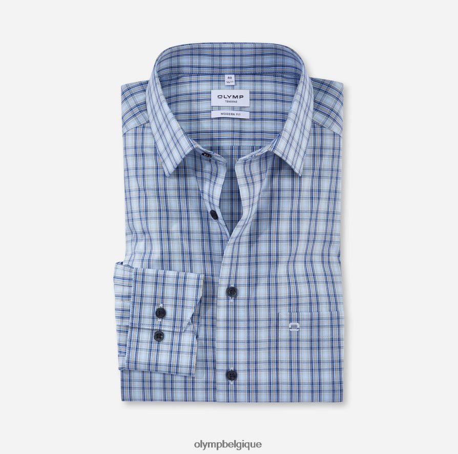 OLYMP FL8P6V1727 vêtements tendenz modern fit, chemise business, new kent, bleu