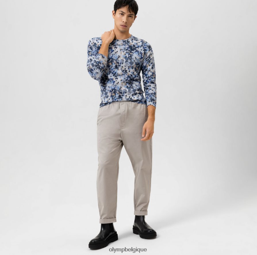 OLYMP FL8P6V1748 vêtements niveau cinq tricot body fit, pull col rond, marine