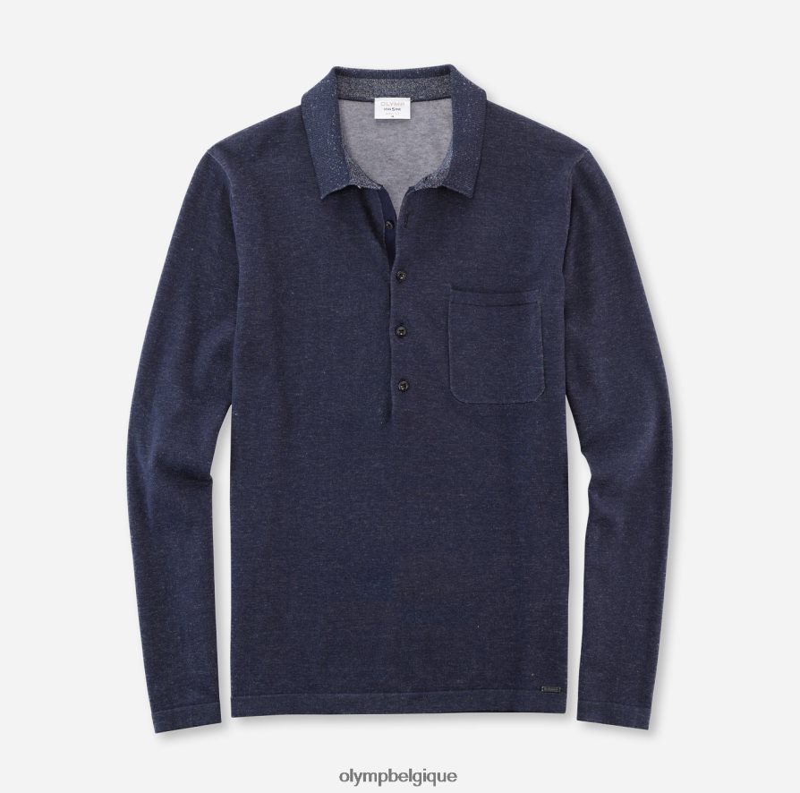 OLYMP FL8P6V1759 vêtements tricot niveau cinq body fit, col polo, marine