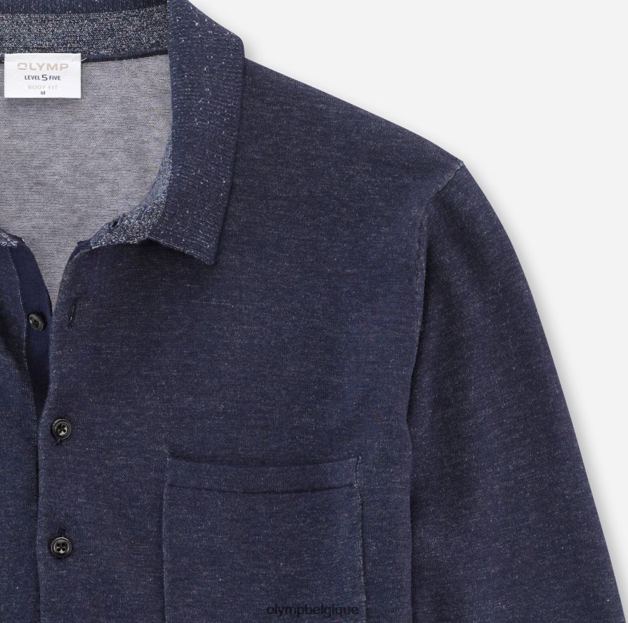 OLYMP FL8P6V1759 vêtements tricot niveau cinq body fit, col polo, marine