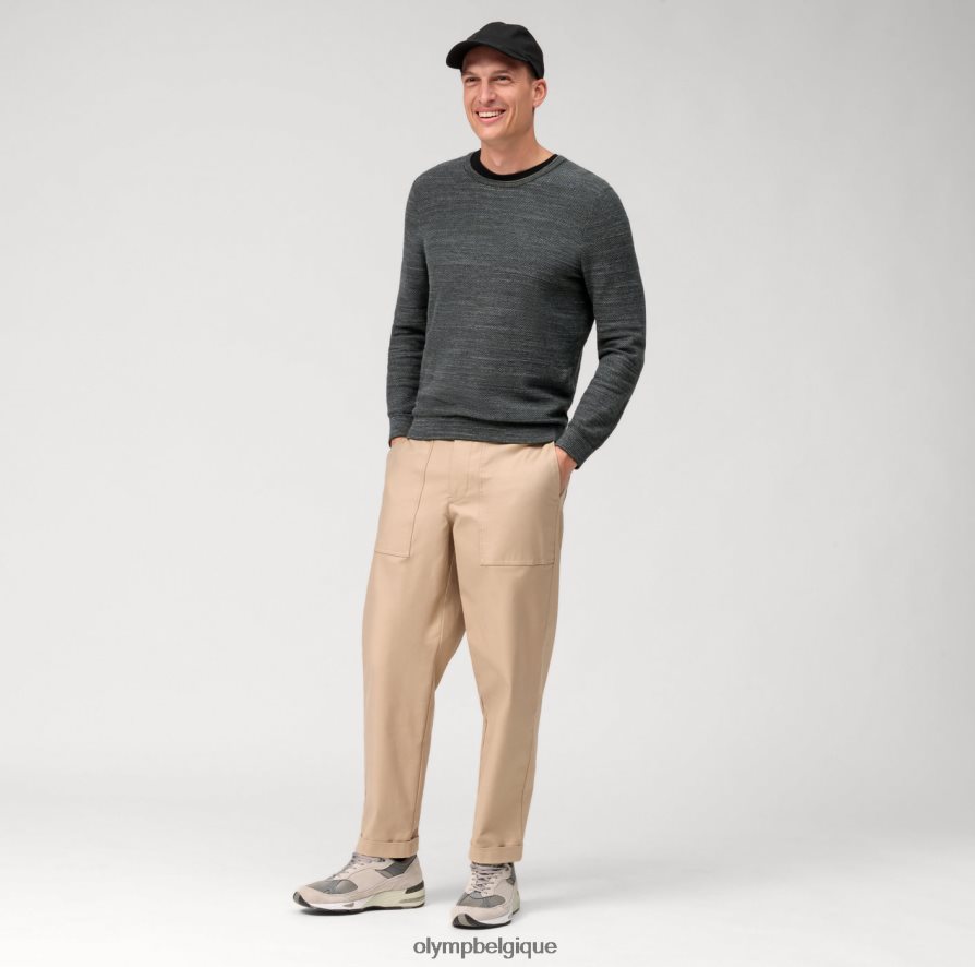 OLYMP FL8P6V1819 vêtements pull en tricot décontracté, gris vert