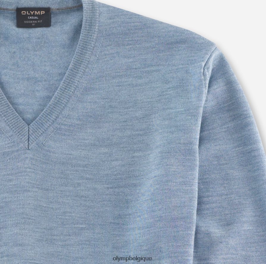OLYMP FL8P6V1824 vêtements pull en tricot décontracté, bleu