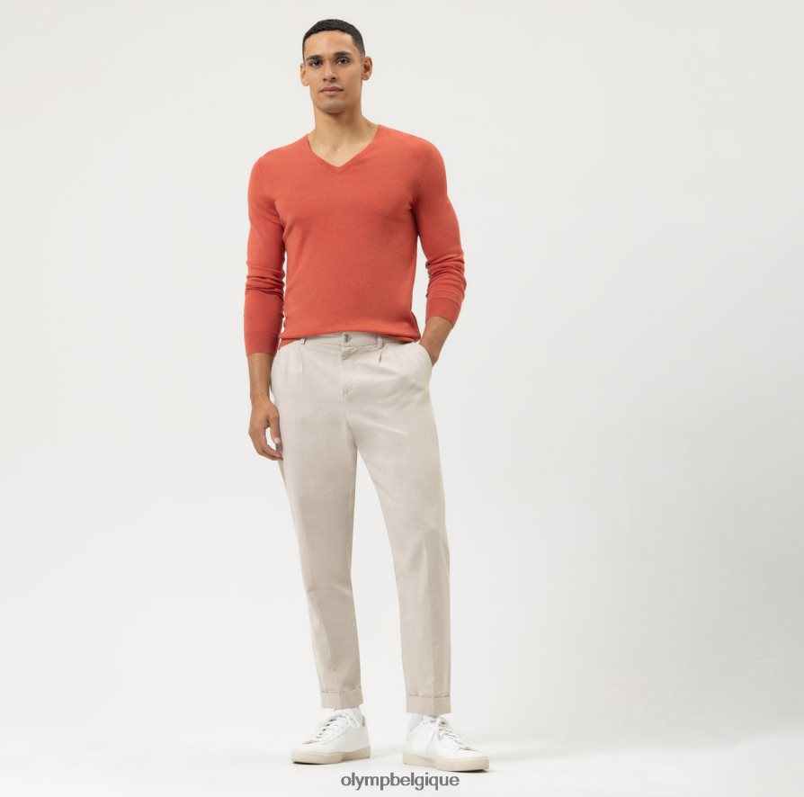 OLYMP FL8P6V1830 vêtements pull en tricot décontracté, terre de Sienne