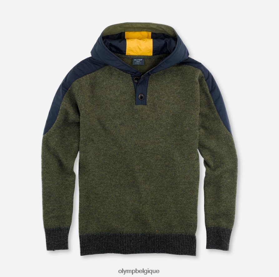 OLYMP FL8P6V1854 vêtements tricot coupe moderne, pull, olive