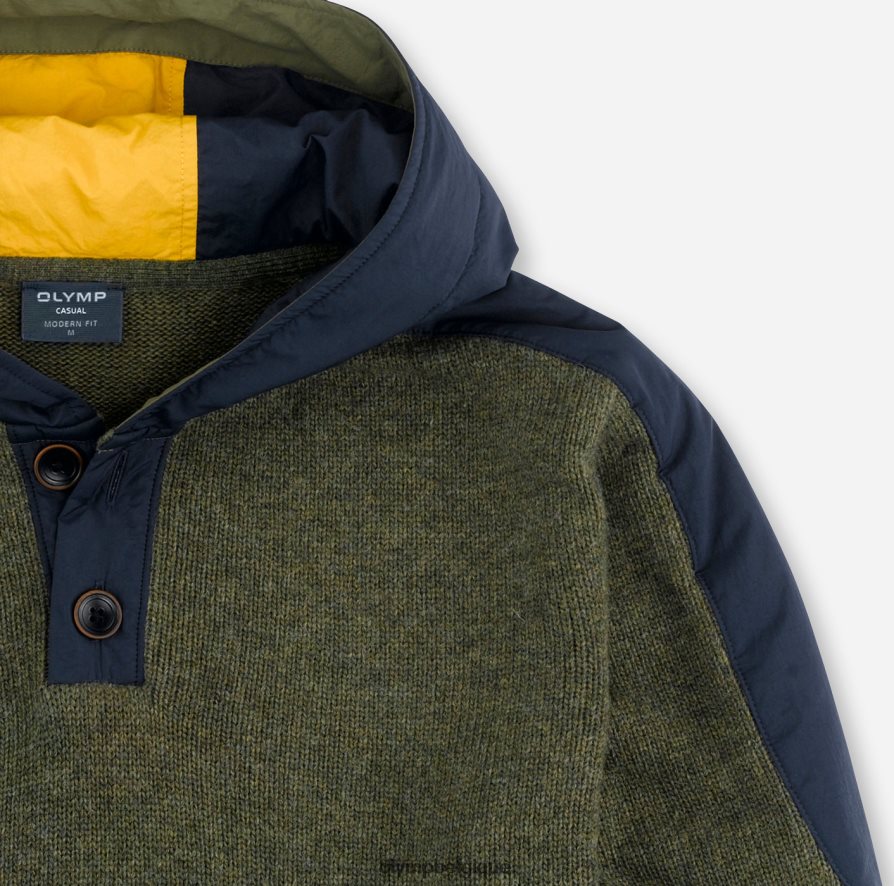 OLYMP FL8P6V1854 vêtements tricot coupe moderne, pull, olive