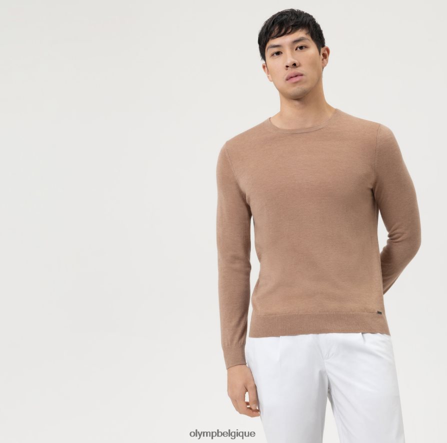 OLYMP FL8P6V1861 vêtements pull en maille décontracté, camel