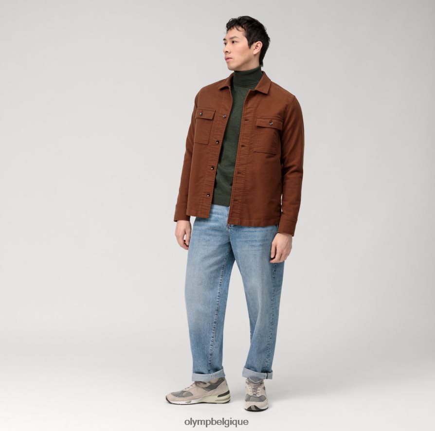 OLYMP FL8P6V1893 vêtements col roulé en tricot décontracté, vert foncé