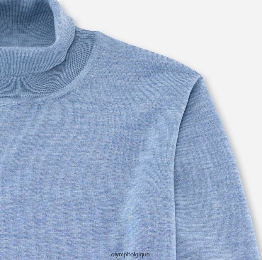 OLYMP FL8P6V1897 vêtements col roulé en tricot décontracté, bleu
